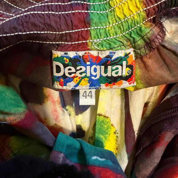 NEW Desigual Reina Dal Maxi Dress Women’s Size 44 (L/XL) Boho Art Print Crochet - Picture 2 of 9